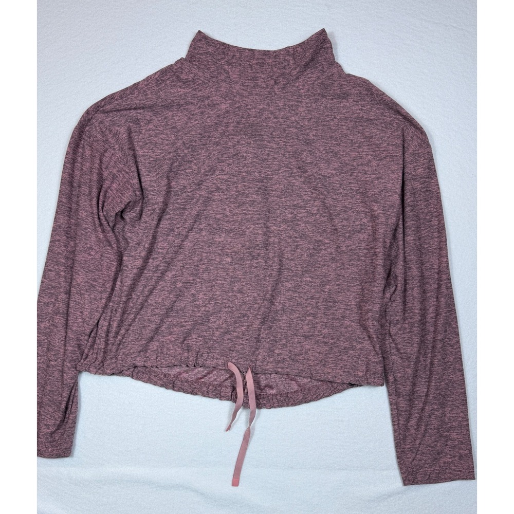 Canada Weather Gear‎ Mock Neck Cropped Pullover Sweatshirt Drawstring LG